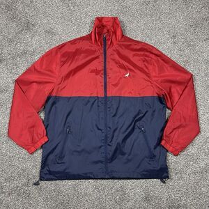 Staple Pigeon Windbreaker Jacket Men XL Red Navy Color Block Streetwear Full Zip